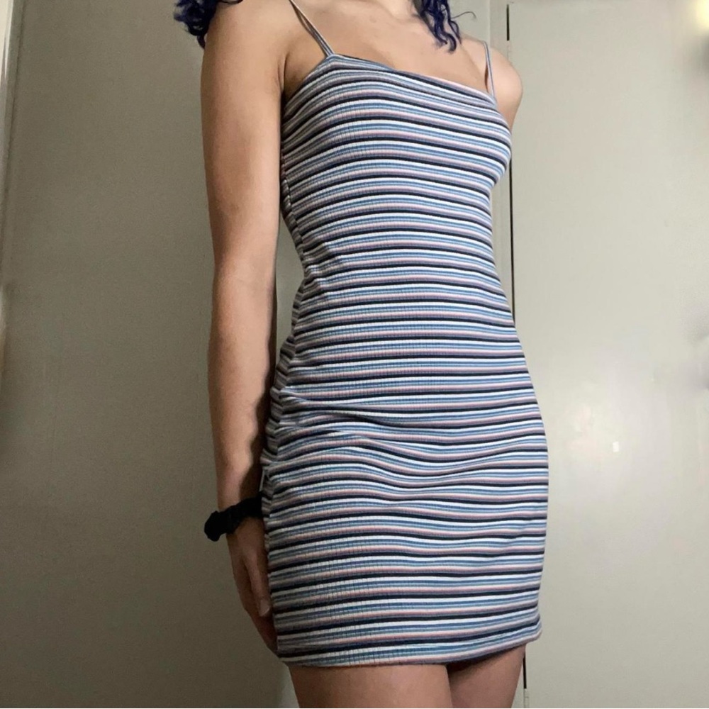 Hollister Red and White Spaghetti Strap Sheath Mini Dress